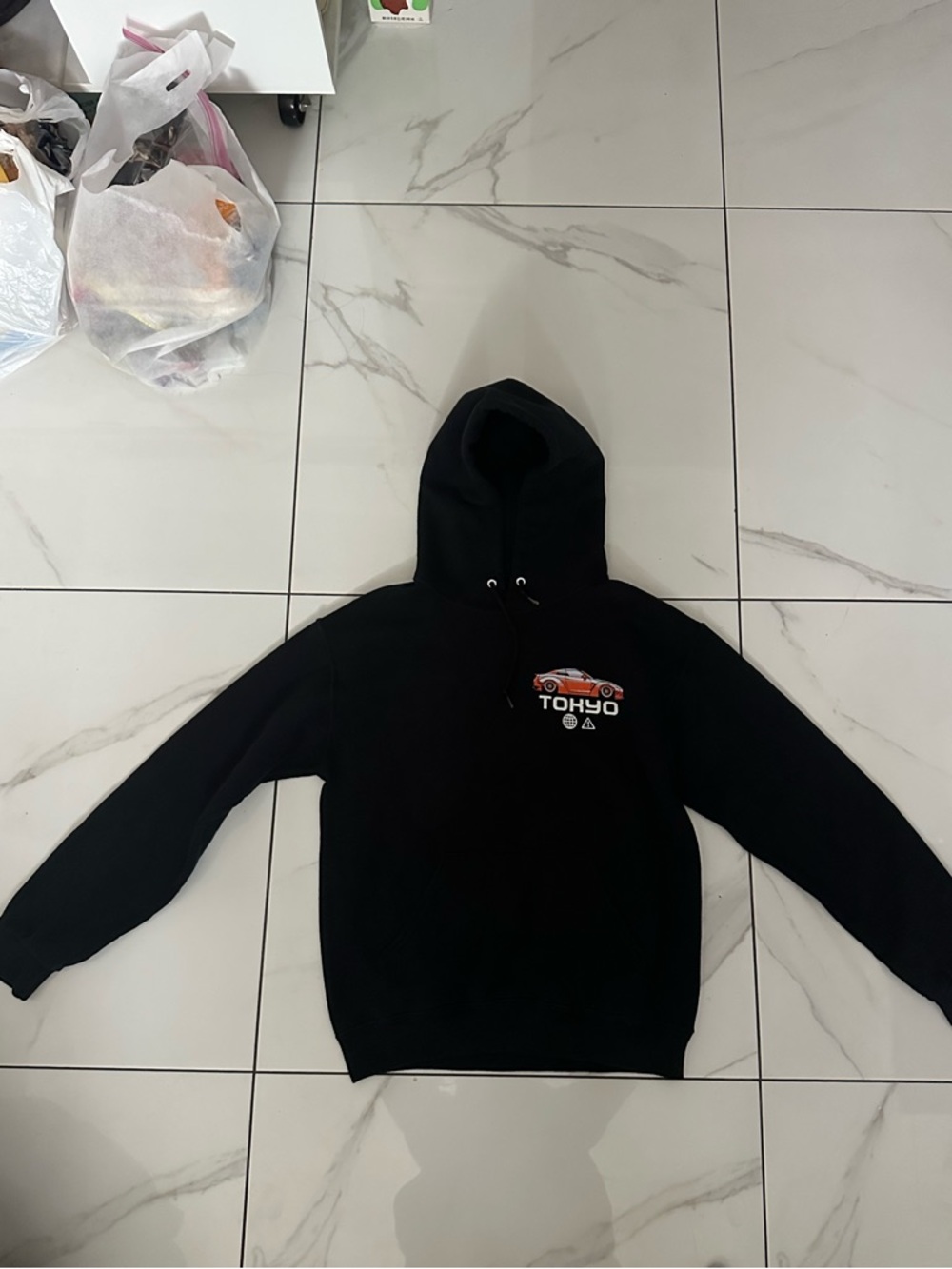 Black 'Tokyo' Graphic Hoodie - Men's Pullover Sweatshirt Size Small